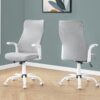Office Chair, Adjustable Height, Swivel, Ergonomic, Armrests, Contemporary And Modern - White - Image 5