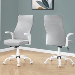 Office Chair, Adjustable Height, Swivel, Ergonomic, Armrests, Contemporary And Modern - White