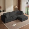 Cloud L Shape Modular Sectional Sofa With Ottoman, 3 Seater Convertible Couch - Gray - Image 4