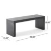 Farmhouse Style Acacia Wood Dining Bench Durable Rustic Design - Black - Image 3