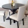 Mytzi - 5 Piece Dining Set, Cross-Buck Dining Table With 4 Stylish Chairs - Black / Beige - Image 3