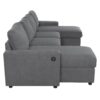 Modern Convertible Sectional Sofa With Storage Chaise Lounges And USB Ports - Dark Gray - Image 24