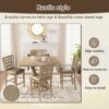 5 Pieces Set Counter Table Set Square Counter Table Solid Wood Modern Farmhouse Rustic Look Distressed Look - Grayish Brown - Image 5