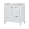 Bathroom Vanity, Modern Bathroom Cabinet With Sink Combo Set, Bathroom Storage Cabinet With A Soft Closing Door And 3 Drawers, Solid Wood Frame - White - Image 7