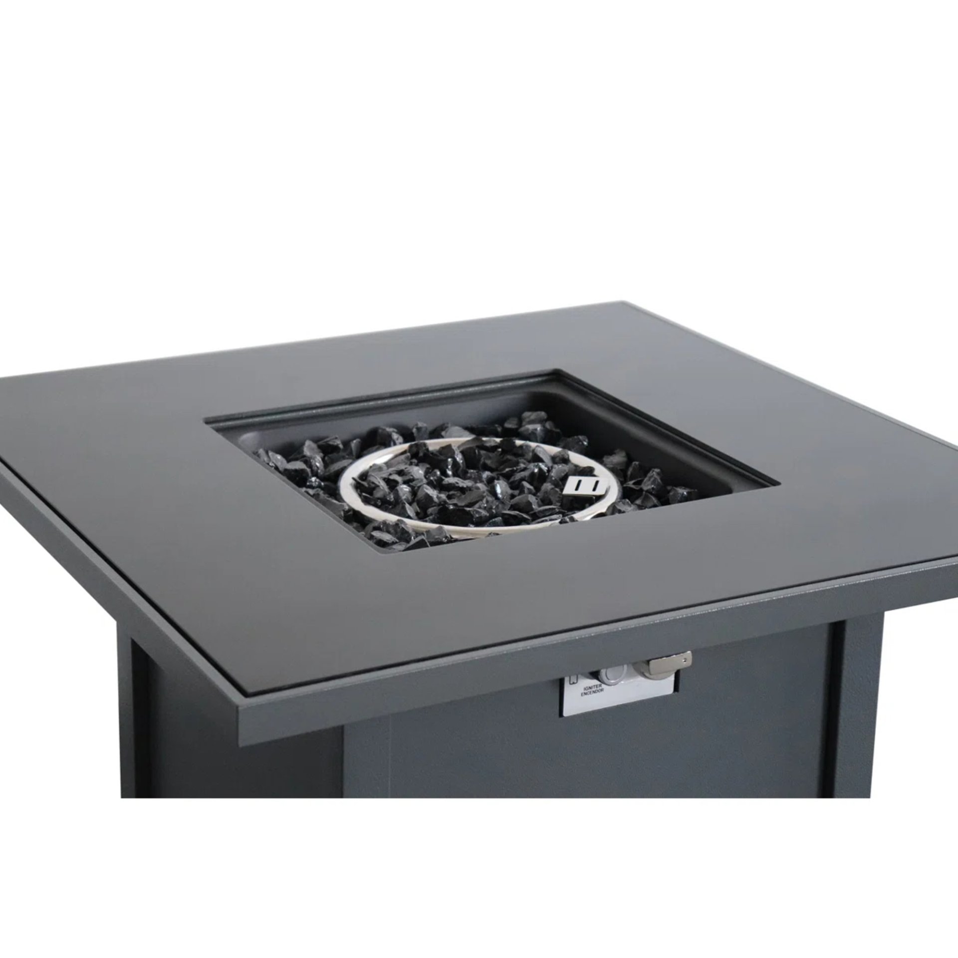 Powder Coated Fire Pit With Surface - Gray - Image 4