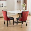 Nikki - Modern, High-End Tufted Solid Wood Contemporary And Velvet Upholstered Dining Chair With Wood Legs Nailhead Trim (Set of 2) - Black / Winered / Burgundy - Image 17