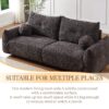 Lamb's Wool 2 Seater Cushion Sofa Comfortable Sofa For Living Room Bedroom And Other Casual Spaces Lamb's Wool Sofa With 2 Cushions And 2 Ball Pillows (Set of 2) - Gray - Image 12