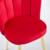 Modern Dining Chair (Set of 2) With Velvet Backrest And Iron Tube en Legs For Dining Room Or Cafe - Red - Image 6
