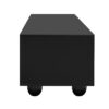 Modern TV Stand For TVs Up To 80", Entertainment Center With Glass Door, TV Storage Cabinet With Solid Wood Legs And Metal Handles For Living Room - Black - Image 20