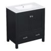 Bathroom Vanity With Single Sink, Combo Cabinet Undermount Sink, Bathroom Storage Cabinet With 2 Doors And A Drawer, Soft Closing, Multifunctional Storage, Solid Wood Frame - Black - Image 13