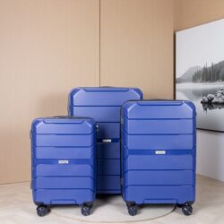 Hardshell Suitcase Spinner Wheels Pp Luggage Sets Lightweight Suitcase With Tsa Lock, 3 Piece Set (20/24/28) - Navy