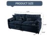 Oversized Chenille Loveseat Sofa, Modern Comfy Deep Seat Love Seat, Diy Combination - Blue - Image 3