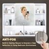 Aluminium Medicine Cabinet Mirror With 3 Colors LED Light And Defogging Function - White - Image 8