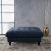 Madrid - Tufted Ottoman Footrest And Coffee Table Stand - Navy Blue - Image 4