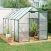 6X10Ft Polycarbonate Greenhouse Raised Base And Anchor Aluminum Heavy Duty Walk-In Greenhouses For Outdoor Backyard In All Season - Green - Image 2