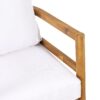Outdoor Acacia Wood Patio Club Chair, Wood Patio Furniture, Waterproof Thick Cushion Deep Seating For Porch, Weight Capacity 400Lbs - Light Teak / White - Image 12