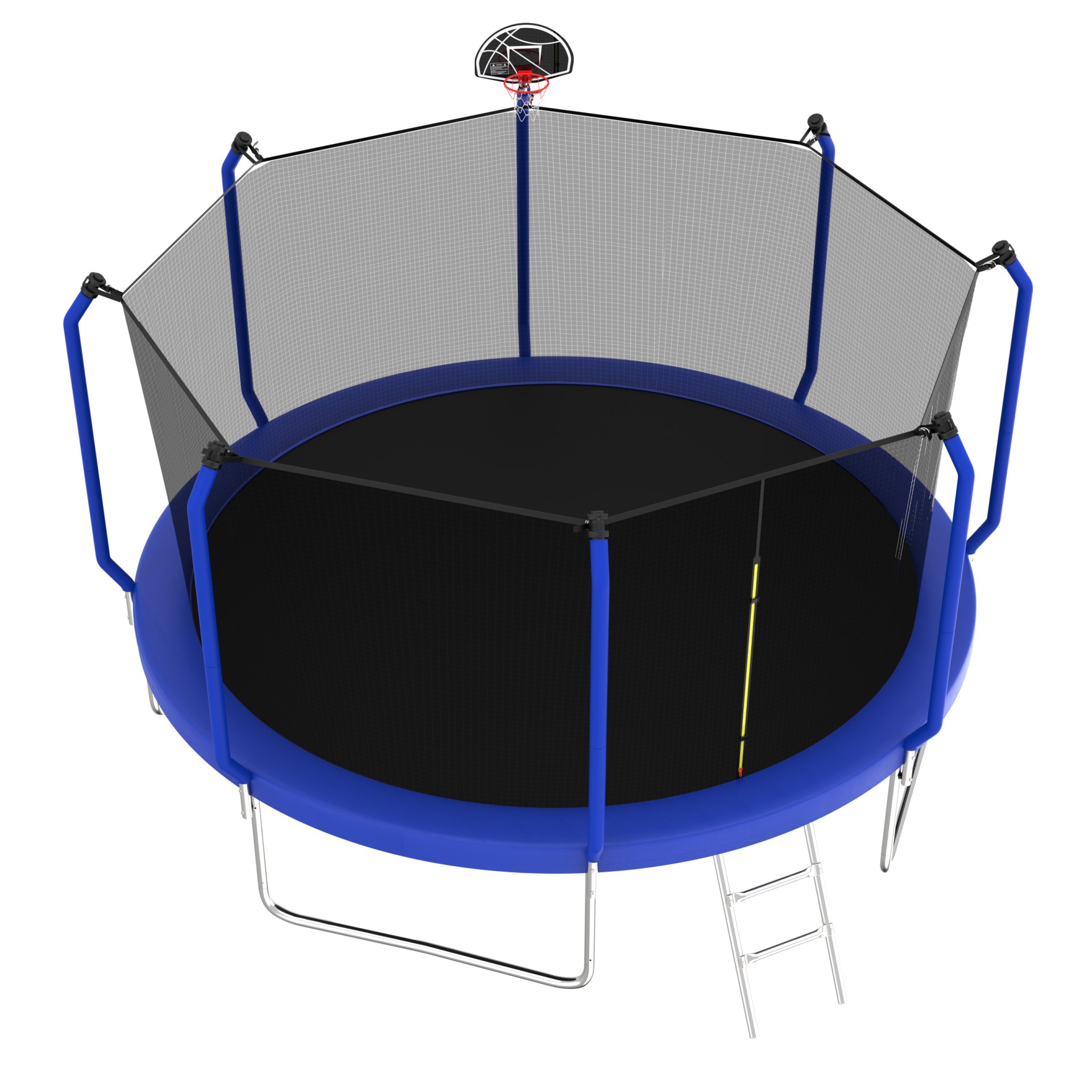 Trampoline With Basketball Hoop, Astm Approved Reinforced Type Outdoor Trampoline With Enclosure Net - Blue - Image 4