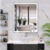 LED Bathroom Vanity Mirror Wall Mounted Adjustable White / Warm / Natural Lights Anti-Fog Touch Switch With Memory Modern Smart Large Bathroom Mirrors - Silver - Image 17