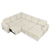 U-Shaped Sofa Sectional Sofa Pull-Out Sofa Bed With A Storage Chaise Lounge, Charging Devices For Living Room - Beige - Image 21