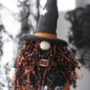 Standing Gnome With Banner & Spring Body, For Halloween Decor - Black / Orange / White - Image 10