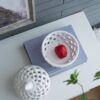 Ceramic Lidded Jar With Lattice Design - White - Image 6