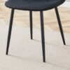 Luxury Simple Chair (Set of 4) Linen Cotton High Resilience Dining Chair With Metal Leg - Black - Image 11