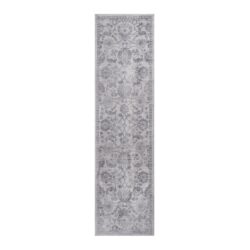 Marfi - 2' X 8' Oriental Runner Rug - Gray / Silver