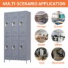 6 Door Lockers With Lock For Employees, Storage Cabinet For Home, Gym, Office, School, Garage - Gray - Image 6