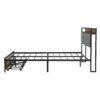 Modern King Bed Frame With Storage & LED Lights, Upholstered Headboard, USB Charging Station, Easy Assembly - Gray - Image 6
