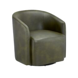 Ardena - Modern Swivel Barrel Chair In Fern With 360 Degree Swivel - Green