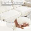 Mid Century Modern Loveseat Sofa With USB, Removable Pillow Cover - Beige - Image 6