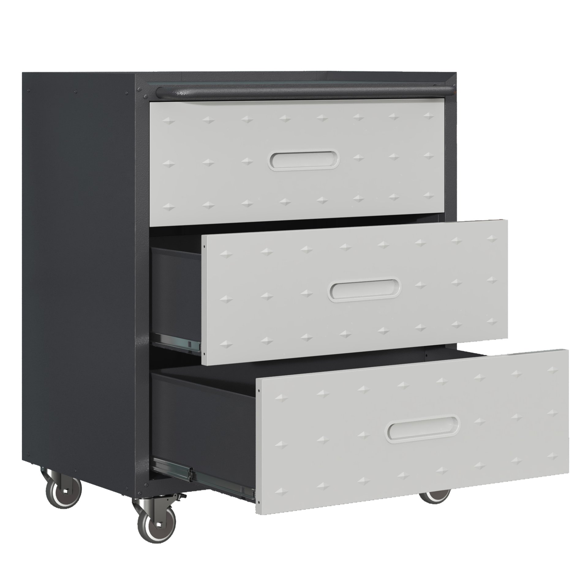 Heavy Duty Metal Storage Cabinet With Wheels 3 Drawer Tool Cabinet For Garage, Office, And Home Organizer Solutions - Black - Image 6