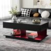 Extendable Coffee Table, Multifunctional Adjustable Coffee Table With Hidden Storage Space For Living Room - Black - Image 5