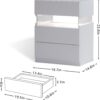 Led Nightstands 3 Drawer Dresser For Bedroom End Table With Acrylic Board LED Bedside Tables For Bedroom Living Room Bedside Furniture - White - Image 3