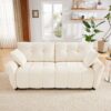 Premium Ergonomic 2 Seater Sofa With High Resilience Foam Cushions For Modern Living Spaces - White - Image 4