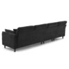 Modern Convertible Sectional Sofa L Shaped Reversible Couch Set With Free Pillows 5 Seat Cloud With Ottoman - Black - Image 7