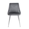 Modern Velvet Dining Chairs, Upholstered Accent Chairs With Chrome Legs For Home And Kitchen - Gray - Image 12