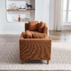 Wide Modern Double Sided Upholstered Chaise Lounge - Caramel - Image 7