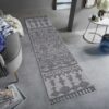 Guros - 2' X 8' Traditional Indoor / Outdoor Area Rug - White / Gray - Image 7