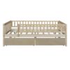 Full Size Daybed Bed With Two Drawers - Natural - Image 9
