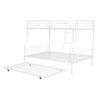 Full Long Over Queen Metal Bunk Bed With Trundle - White - Image 5