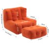 Fluffy Bean Bag Chair, Comfortable Bean Bag For Adults And Children, Super Soft Lazy Sofa Chair With Memory Foam And Ottoman, Indoor Modern Focus Bean Bag Chair For Living Room, Bedroom, Apartment - Red - Image 3