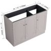 Modern Freestanding Bathroom Vanity With 3 Soft Close Cabinet Doors, Excluding Sink - Khaki - Image 4