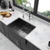 Farmhouse Sink 24" Stainless Steel Apron Front Kitchen Sink - Gunmetal Black - Image 2