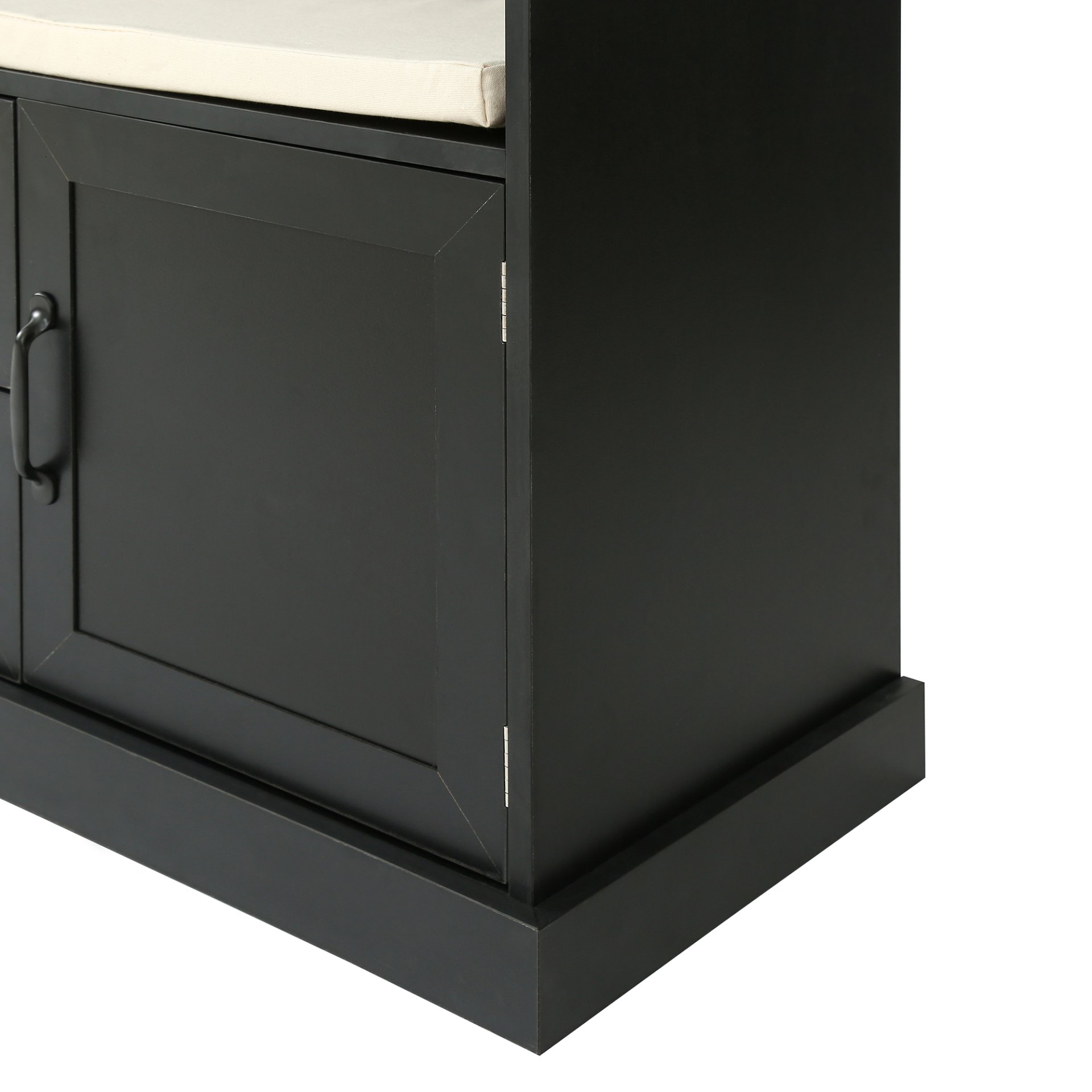 Hall Tree With 3 Hooks, Coat Hanger, Entryway Bench, Storage Bench, 3 In 1 Design, For Entrance, Hallway - Black - Image 12