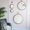 Circle Wall Mirror With Iron Frame, Accent Mirror For Living Room, Entryway, Office - Gold - Image 7