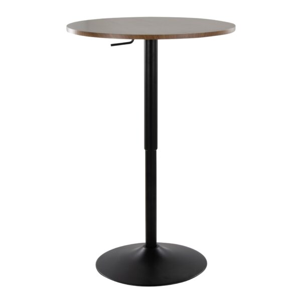 Elia - Contemporary Adjustable Bar Table - Black / Walnut