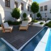 Zz Style Patio Deck Tiles, Diy Module Interlocking Decking Tiles Floor Tile Outdoor And Indoor, Easy And Quick Installation Court Tiles For Porch Poolside Balcony Backyard 44 Pieces - Dark Gray - Image 2