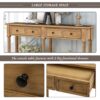 Hearth & Haven Daniel - Console Table With 2 Storage Drawers And Bottom Shelf For Living Room Entryway - Old Pine - Image 4