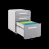 3 Drawer Mobile File Cabinet Under Desk Office, Simple Style Versatile Storage Cabinet For Legal / Letter / A4 Files, 5 Wheel Design Anti-Tilting Cold Rolled Steel Waterproof Moisture-Proof - White / Gray - Image 5